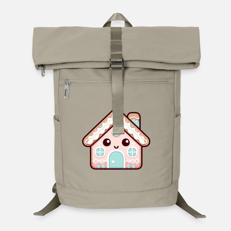 Kawaii Gingerbread House Design Laptop Backpack