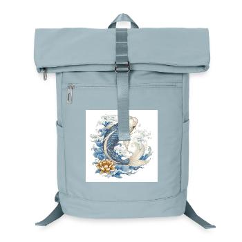 Koi Fish & Lotus – Romantic Japan Design - Laptop Backpack - ice blue - Front