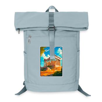 Ancient Greek Temple Illustration - Laptop Backpack - ice blue - Front