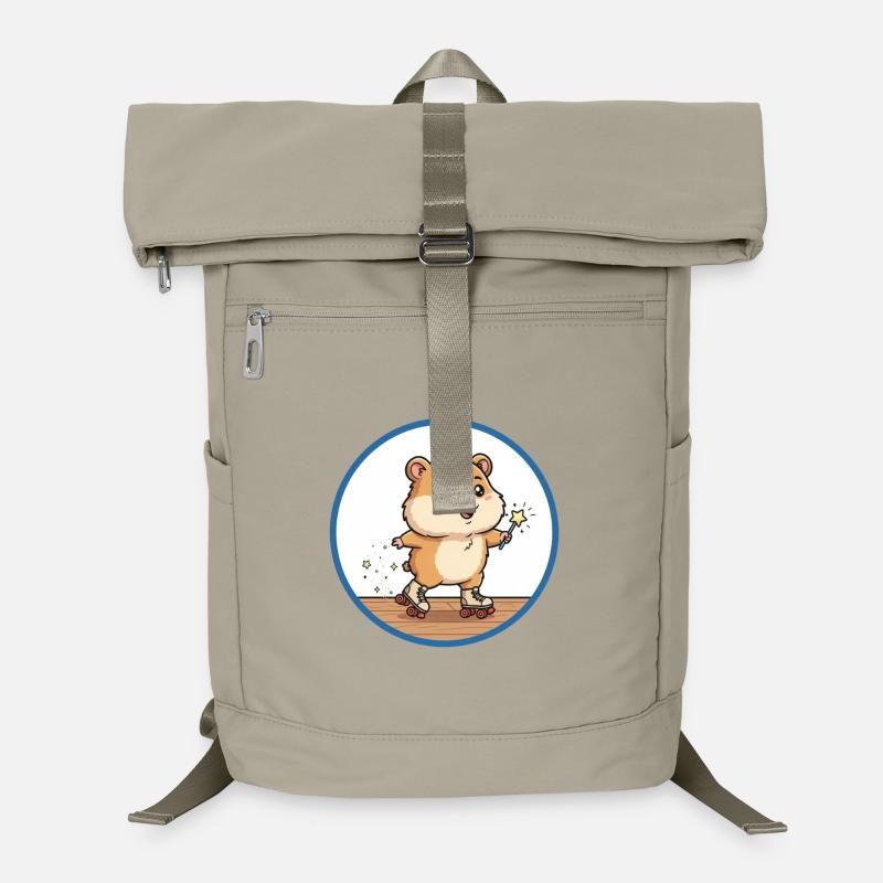 Cute hamster motif on roller skates Laptop Backpack