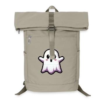 Glitch Pixel Ghost dit « Boo ! » – Mignon et rétro - Sac à dos ordinateur - beige sable - Devant