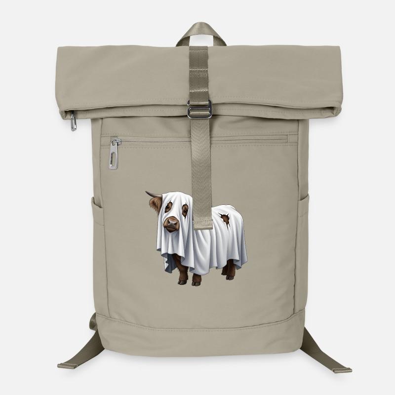 Vache fantôme de dessin animé Sac à dos ordinateur