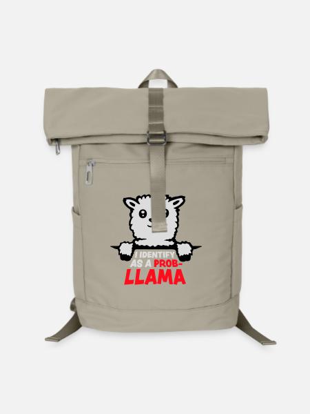 I Identify As A Probllama Cool Lama Problem Spruch - Laptop Backpack - sand beige