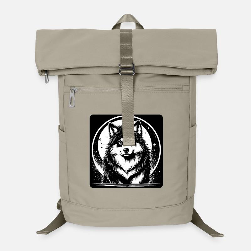 Schwarzweißer Husky (Kopf nah) Laptop-Rucksack 