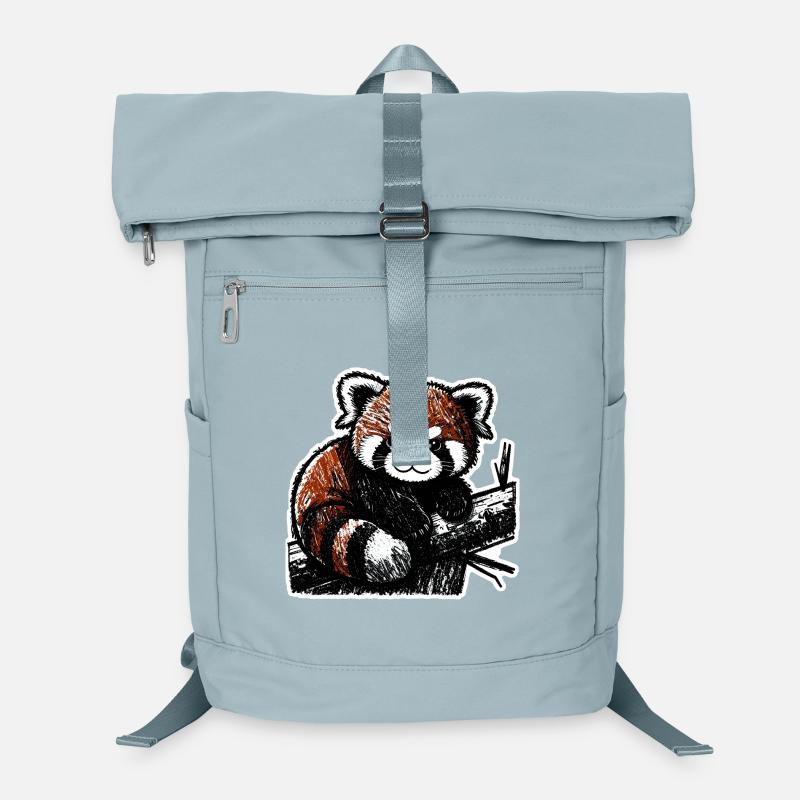 Cute Red Panda (Charcoal/Crayon) Laptop Backpack
