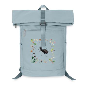Hirschkäfer mit Herbstlaub - Laptop-Rucksack  - Eisblau - Vorne