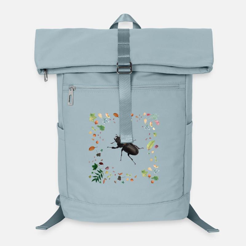 Hirschkäfer mit Herbstlaub Laptop Backpack