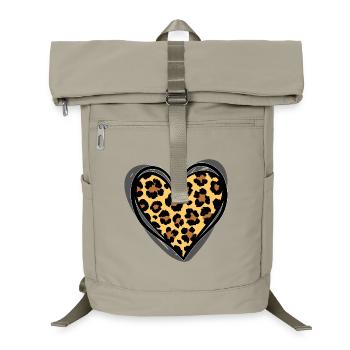 Heart Leopard Animal Print Fashion Trendy Gift - Laptop Backpack - sand beige - Front
