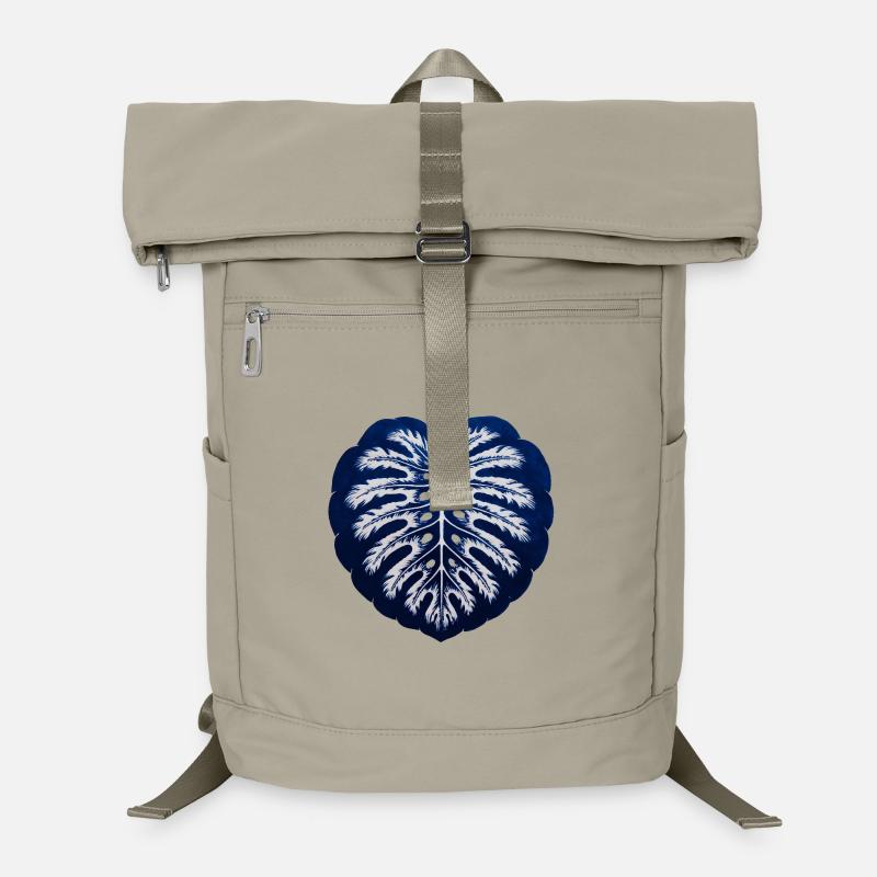 Monstera Leaf Blue White – Tropical Plant Art Laptop Backpack