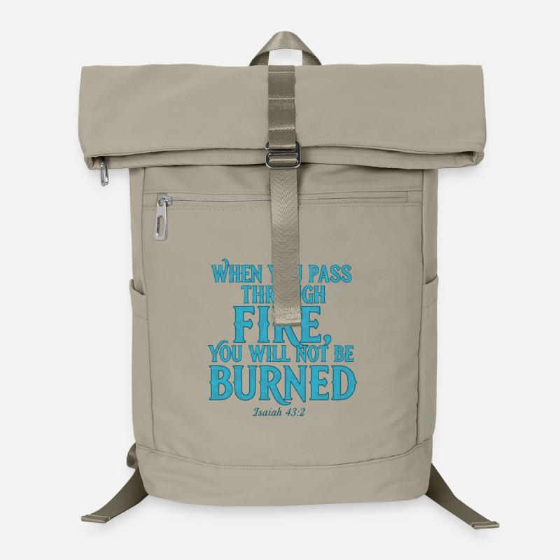 Fire without burning you Isaiah 43:2 Laptop Backpack