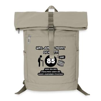85 and legendary: Teeth out, stick dancing on! - Laptop Backpack - sand beige - Front