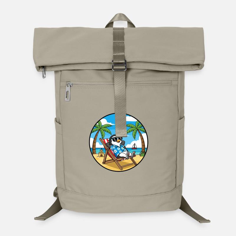 Cool Penguin Beach Vacation Summer Vibes Laptop Backpack