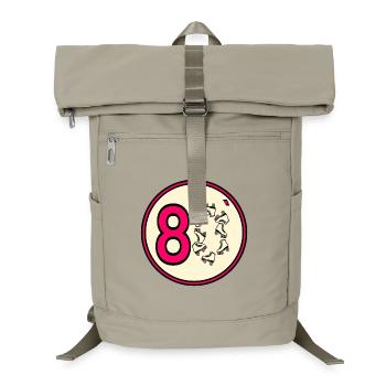 Achtziger 80er Rollschuhe - Laptop-Rucksack  - Sandbeige - Vorne