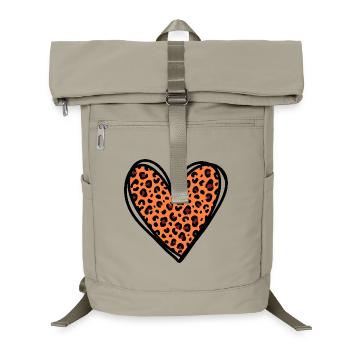 Leo Heart - Trendy Animal Print Fashion Design - Laptop Backpack - sand beige - Front