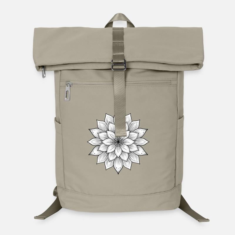 Blumenmandala mit feinen Blütenblättern, Ruhe und Harmonie Laptop-Rucksack 