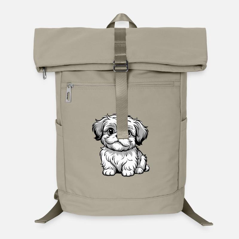 Chiot Poillet Cartoon Gris Sac à dos ordinateur