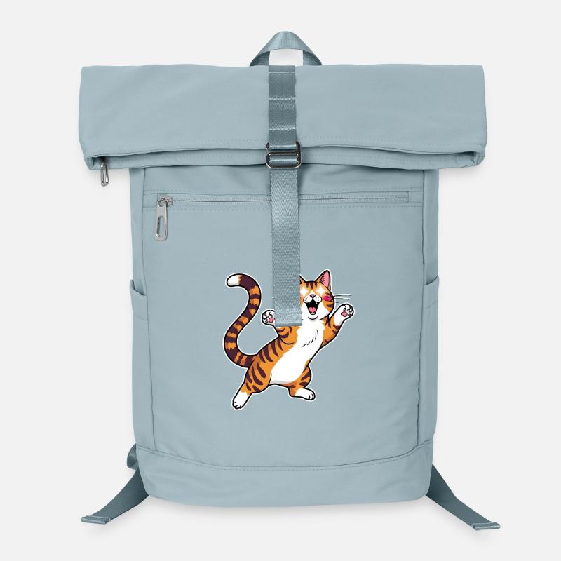 Fröhliche getigerte Katze Sprungfreude Laptop-Rucksack 