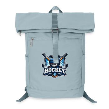 Hockey-Maskottchen mit Stöcken - Laptop-Rucksack  - Eisblau - Vorne