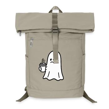 Geist Kaffee Halloween Süßes oder Saures - Laptop-Rucksack  - Sandbeige - Vorne