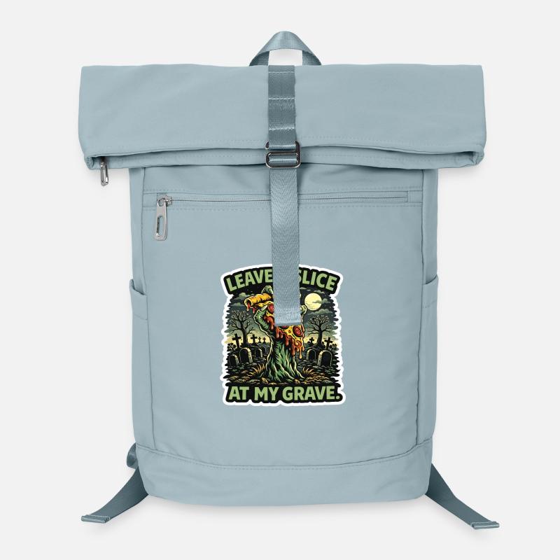 Zombie Stück Pizza am Grabstein Laptop-Rucksack 