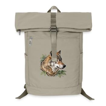 Wolf umgeben von Laub - Laptop-Rucksack  - Sandbeige - Vorne