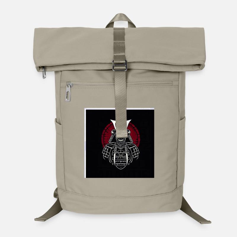 Samurai helmet with red crest Laptop Backpack