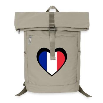 Cœur Drapeau Français Noir  - Sac à dos ordinateur - beige sable - Devant
