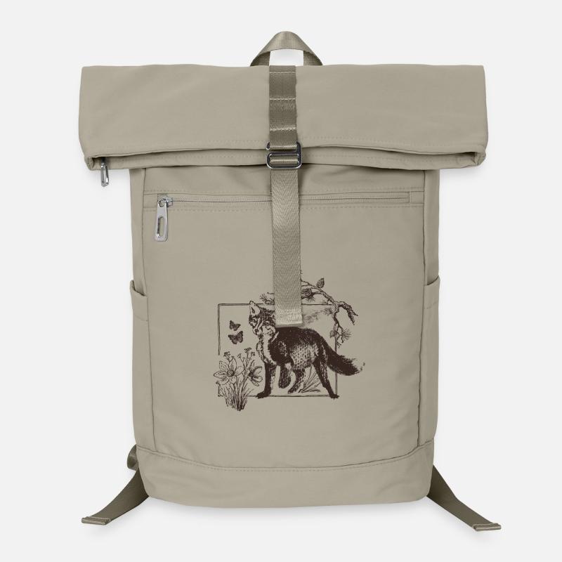 Waldfuchs im Blumenrahmen Laptop-Rucksack 