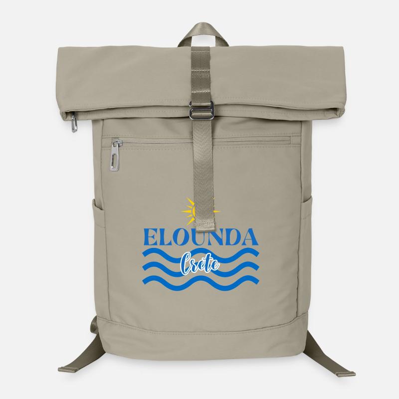 Elounda Crète Conception du soleil et des vagues Sac à dos ordinateur