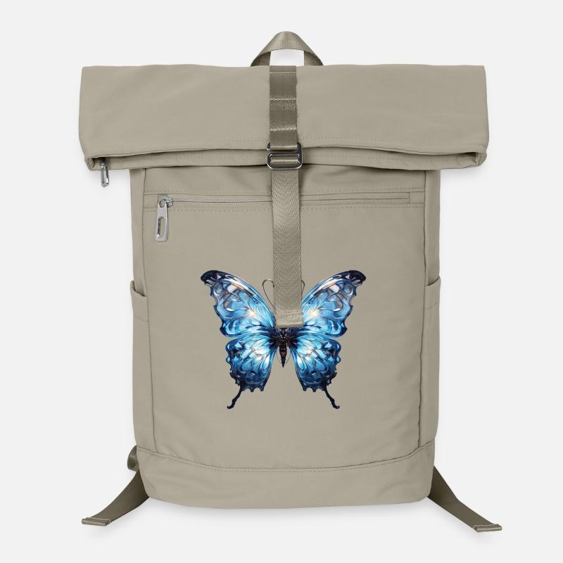 Blue Butterfly – Glossy Insect Design Laptop Backpack