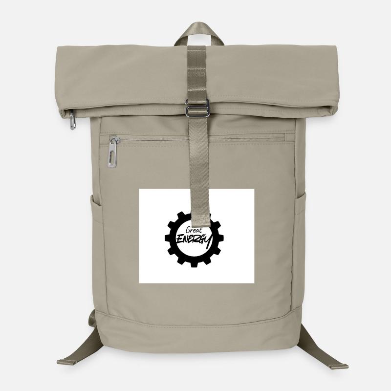 Große Energie Gear Muster - Laptop-Rucksack  - Sandbeige