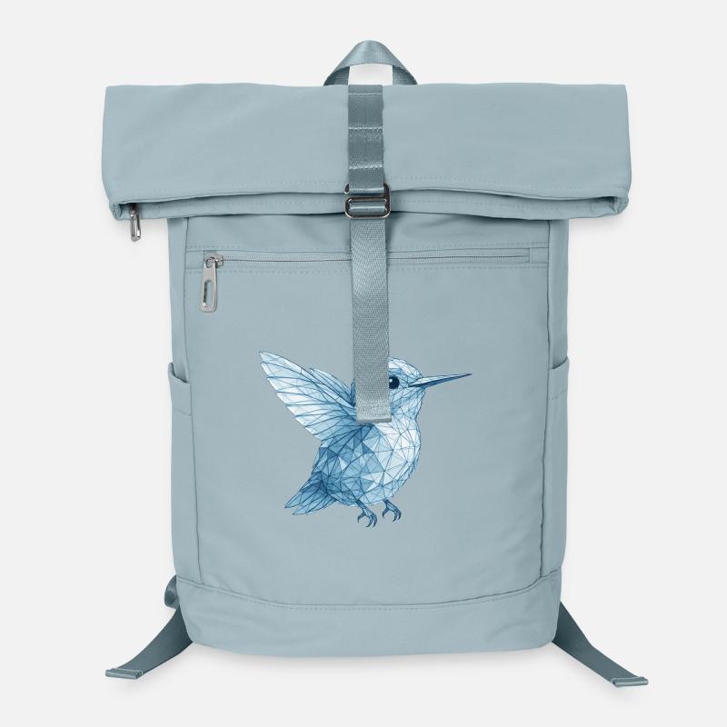 Geometric Blue Humming Bird Laptop Backpack