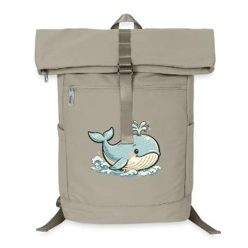 Small Blue Whale Splash Animal - Laptop Backpack - sand beige - Front