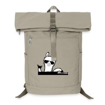 Lama DJ Cool Party Musik Auflegen Sonnenbrille süß - Laptop-Rucksack  - Sandbeige - Vorne