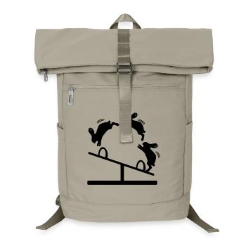 OSTERHASEN SPRINGEN HASEN SCHAUKEL - Laptop-Rucksack  - Sandbeige - Vorne