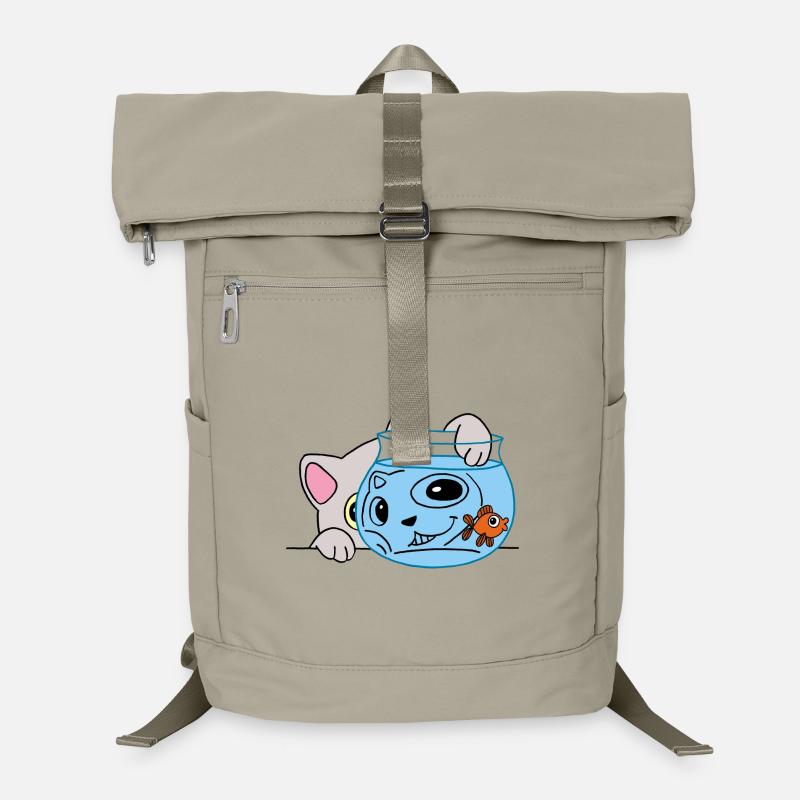Das Kätzchen und der Fisch Laptop-Rucksack 