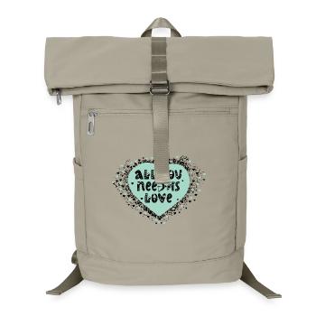 Liebevolles Herzdesign mit Botschaft - Laptop-Rucksack  - Sandbeige - Vorne