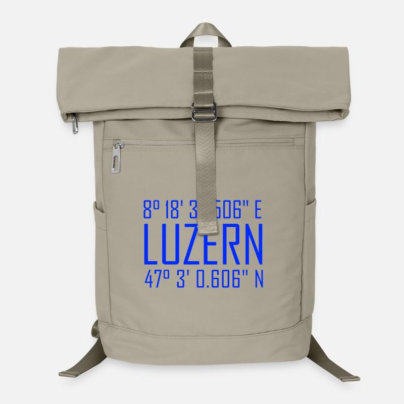 Coordonnées de Lucerne – typographie en référence à la localisation Sac à dos ordinateur