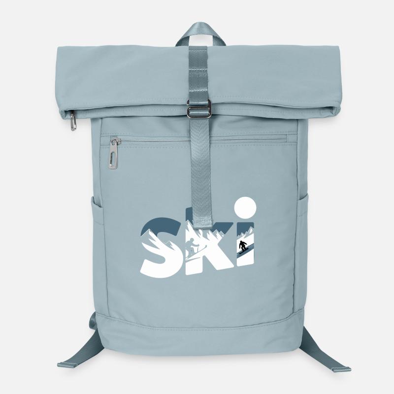 Ski Mountain Panorama Typo Design Laptop Backpack
