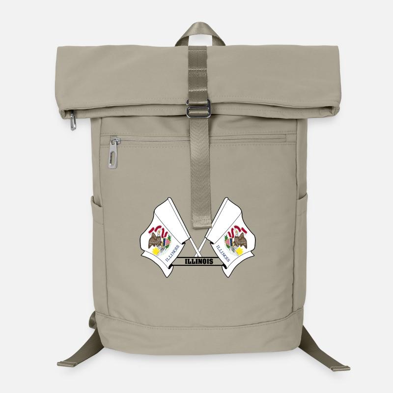 Two flags text ILLINOIS Laptop Backpack