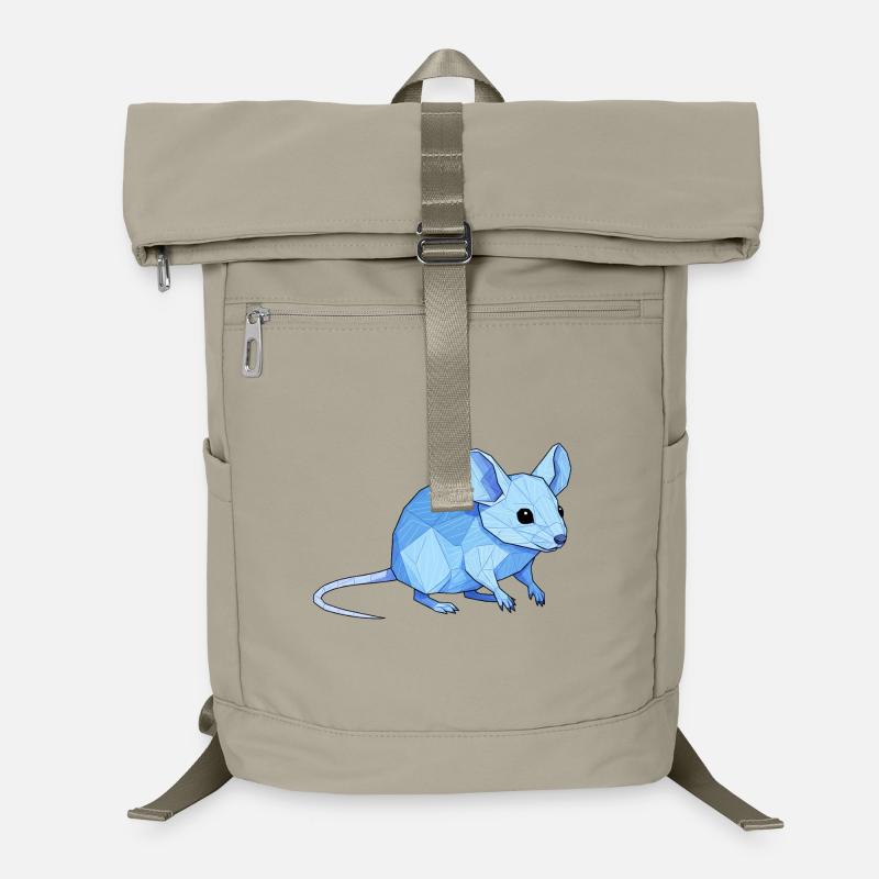 Souris bleue low-poly Sac à dos ordinateur