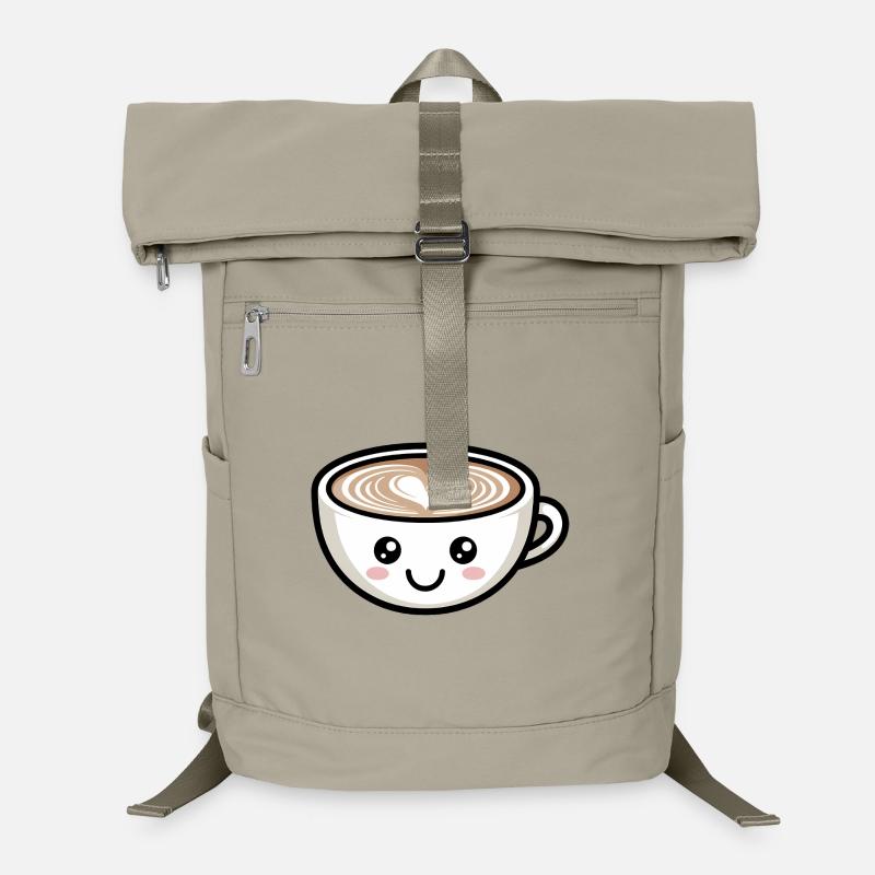 Cute Heart Latte Face Coffee Lover Laptop Backpack