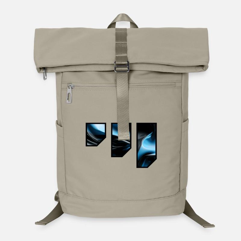Fließendes Blau Schwarz Abstraktes Muster Laptop-Rucksack 