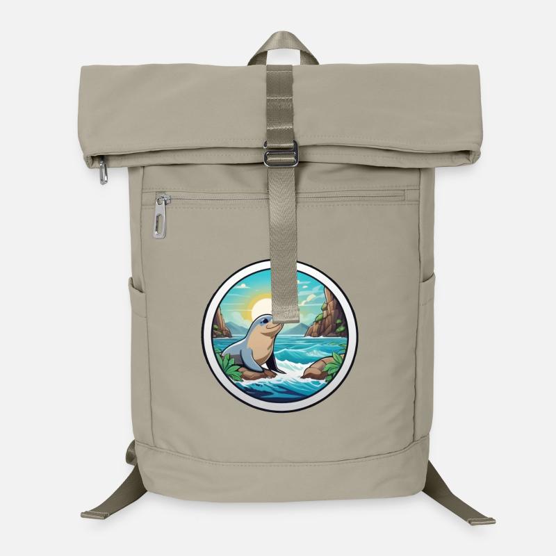 Small seal on the coast Laptop Backpack