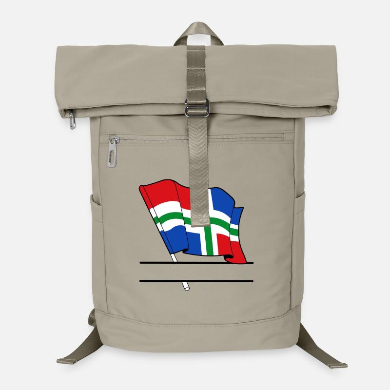 Flag Groningen text banner Laptop Backpack
