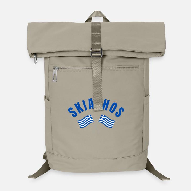Skiathos a traversé les drapeaux grecs Sac à dos ordinateur
