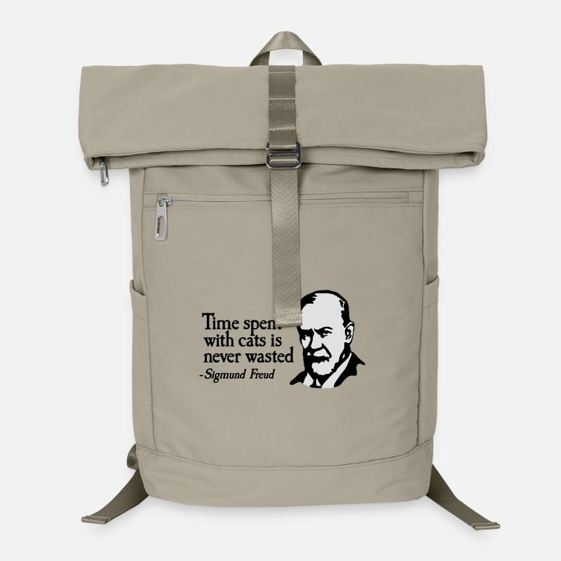 Time spent with cats is never Sigmund Freud Sac à dos ordinateur