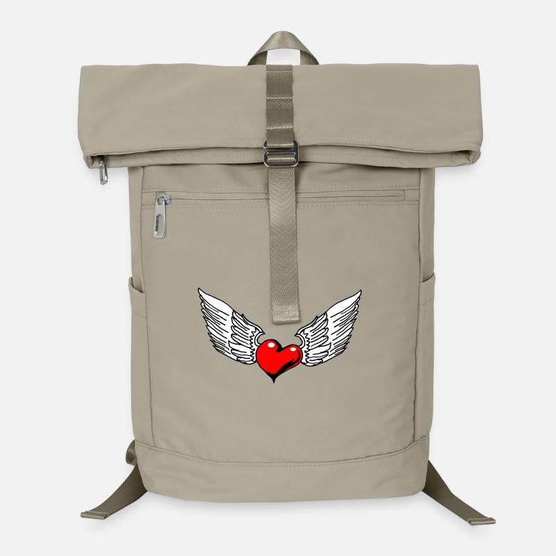 Geflügeltes Herz im illustrativen Stil Laptop-Rucksack 