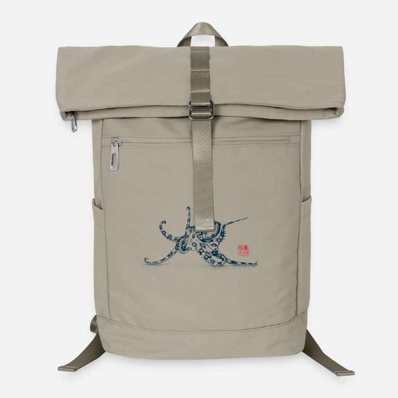 Octopus with Kanji Stamp Laptop Backpack