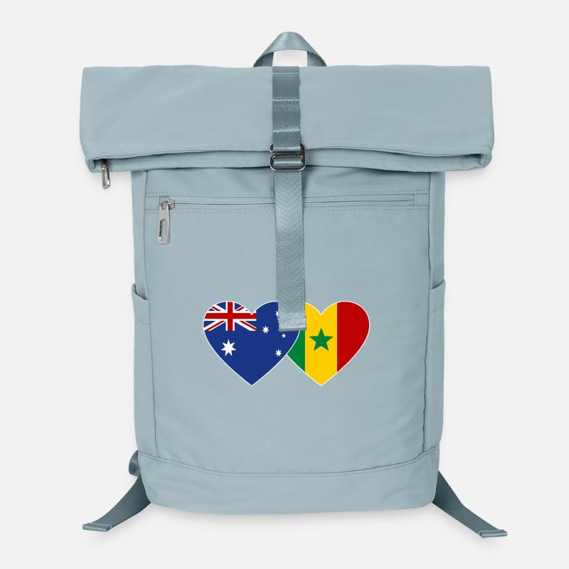 Drapeau de l’Australie et du Sénégal Coeur Sac à dos ordinateur